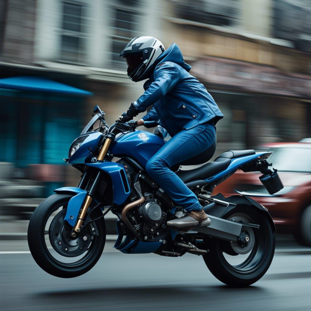 Motorcycle Jump Action Scene in Digital Matte Painting