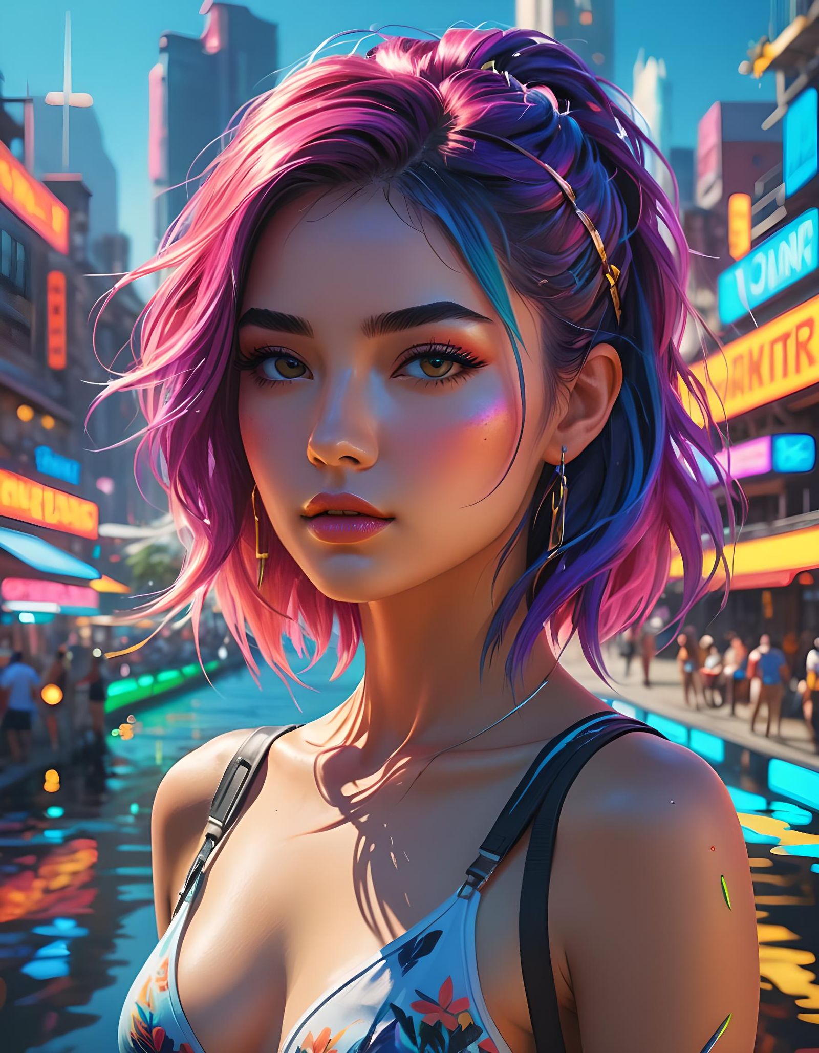 Majestic Girl of Vibrant Summer