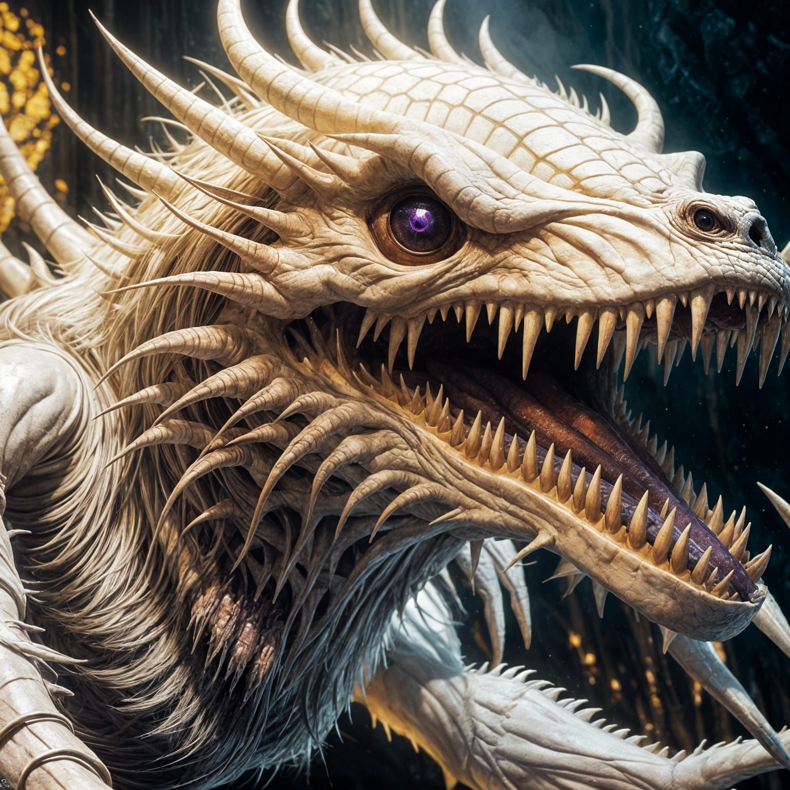 Hyperdetailed Scary Creature in Dark Fantasy Style