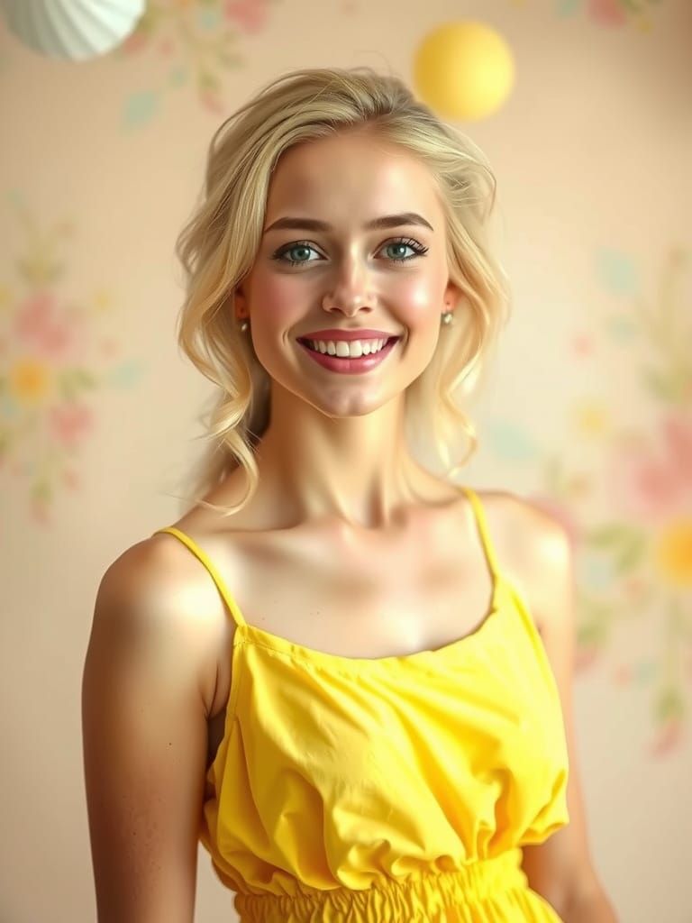 Dreamy Woman in Soft Pastel Hues