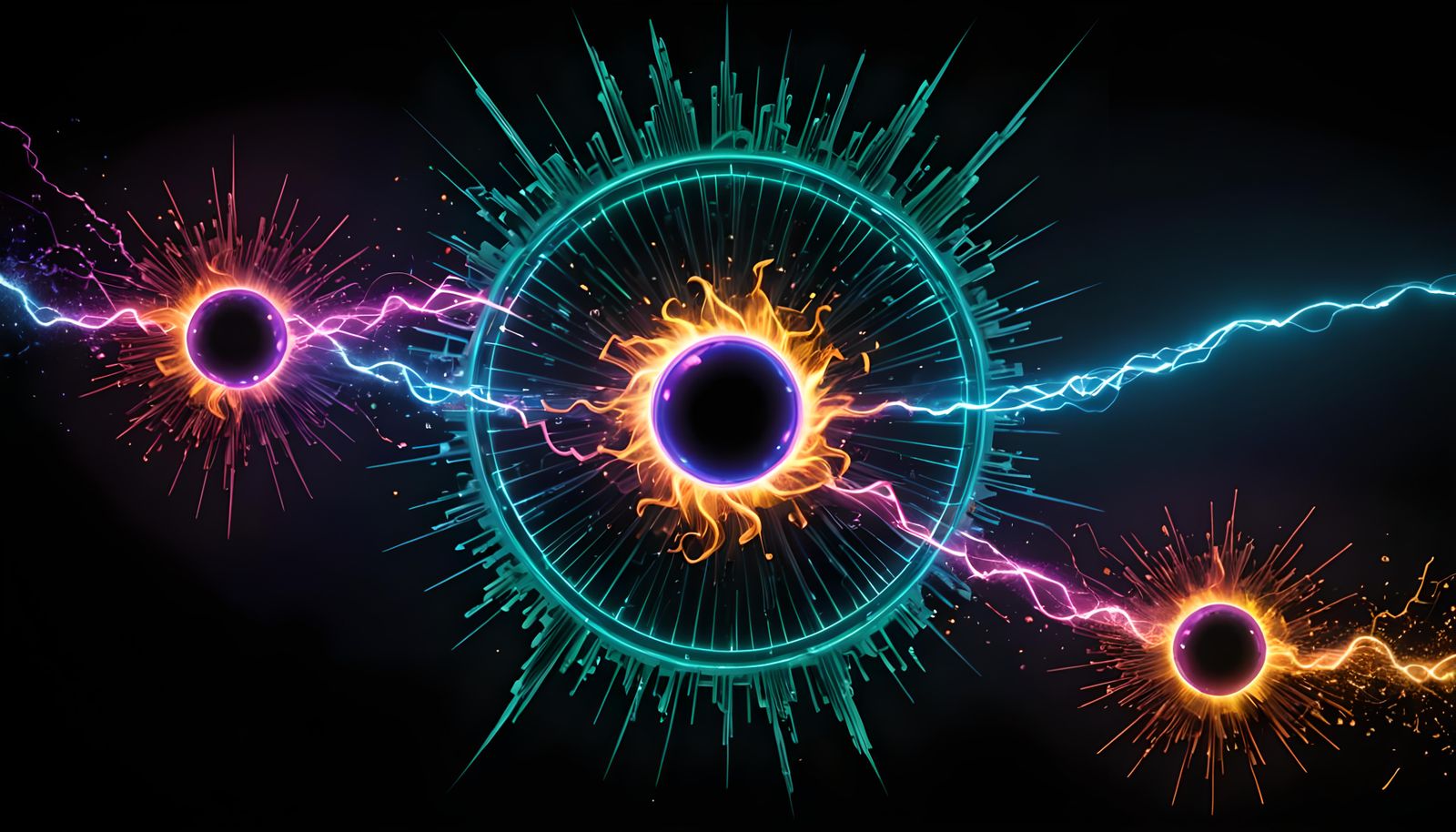 Explosive Vaporwave Scene with Iridescent Details