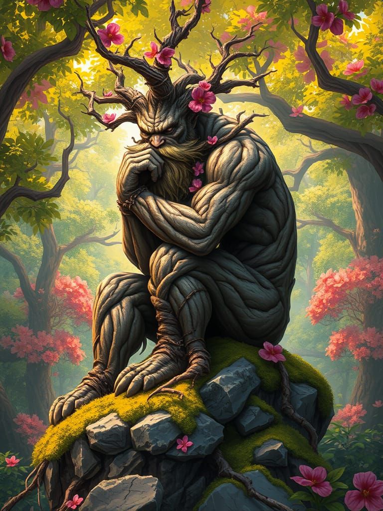 Mystical Treant Contemplates the Forest