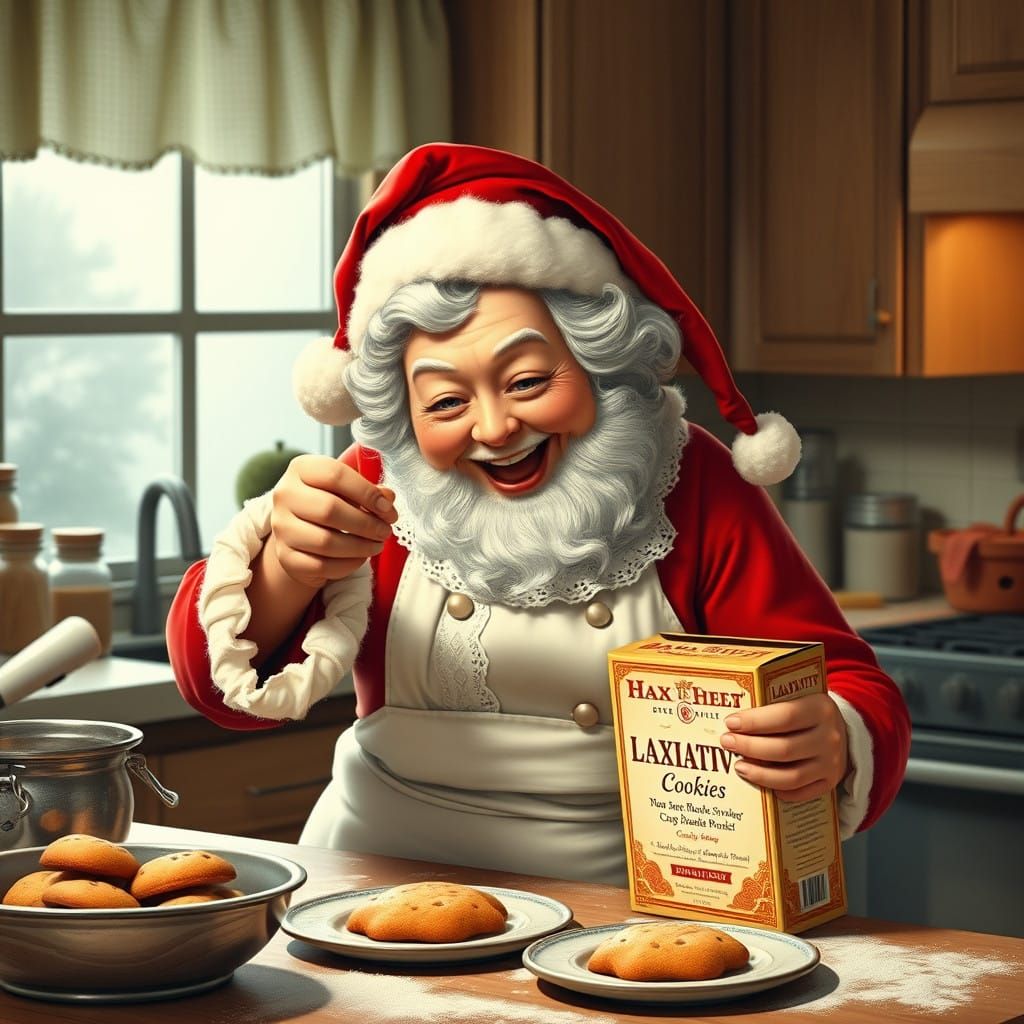Mrs Santa Claus Bakes Seasonal Treats in a Whimsical Winter...