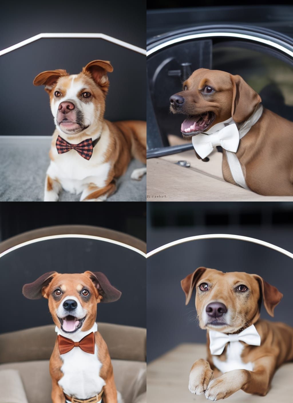 Brown Dog with Bow Tie Portrait