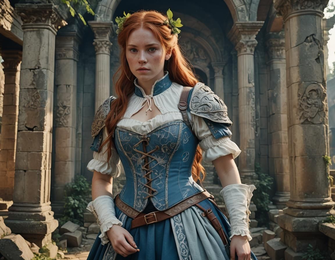 Baroque Huntress in Ruined Temple