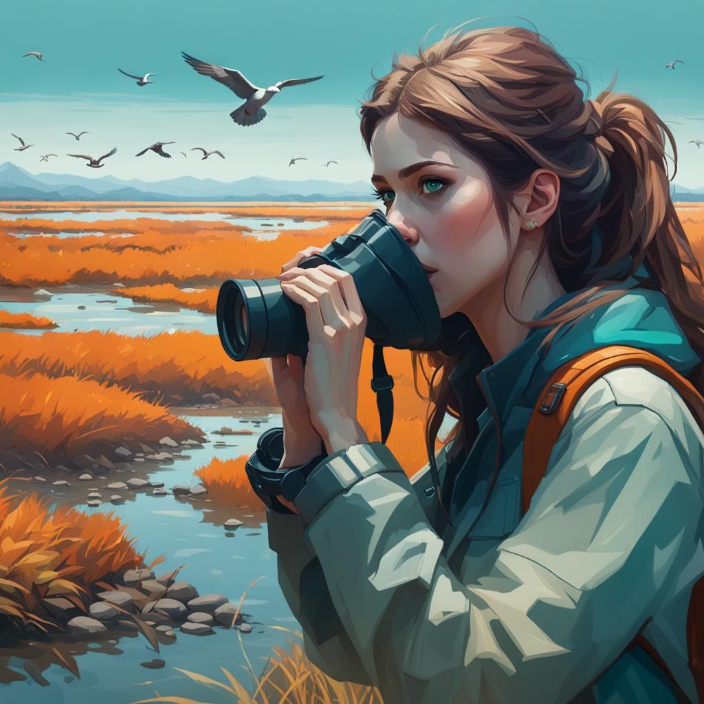 Anna Kendrick Birdwatching: Hyperdetailed Digital Art