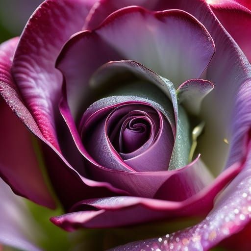 Snow-Covered Rose in Maximalist Digital Painting Style