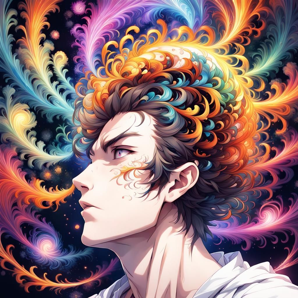 Fractal Dreams: Anime-Inspired Visuals in Vivid Colors