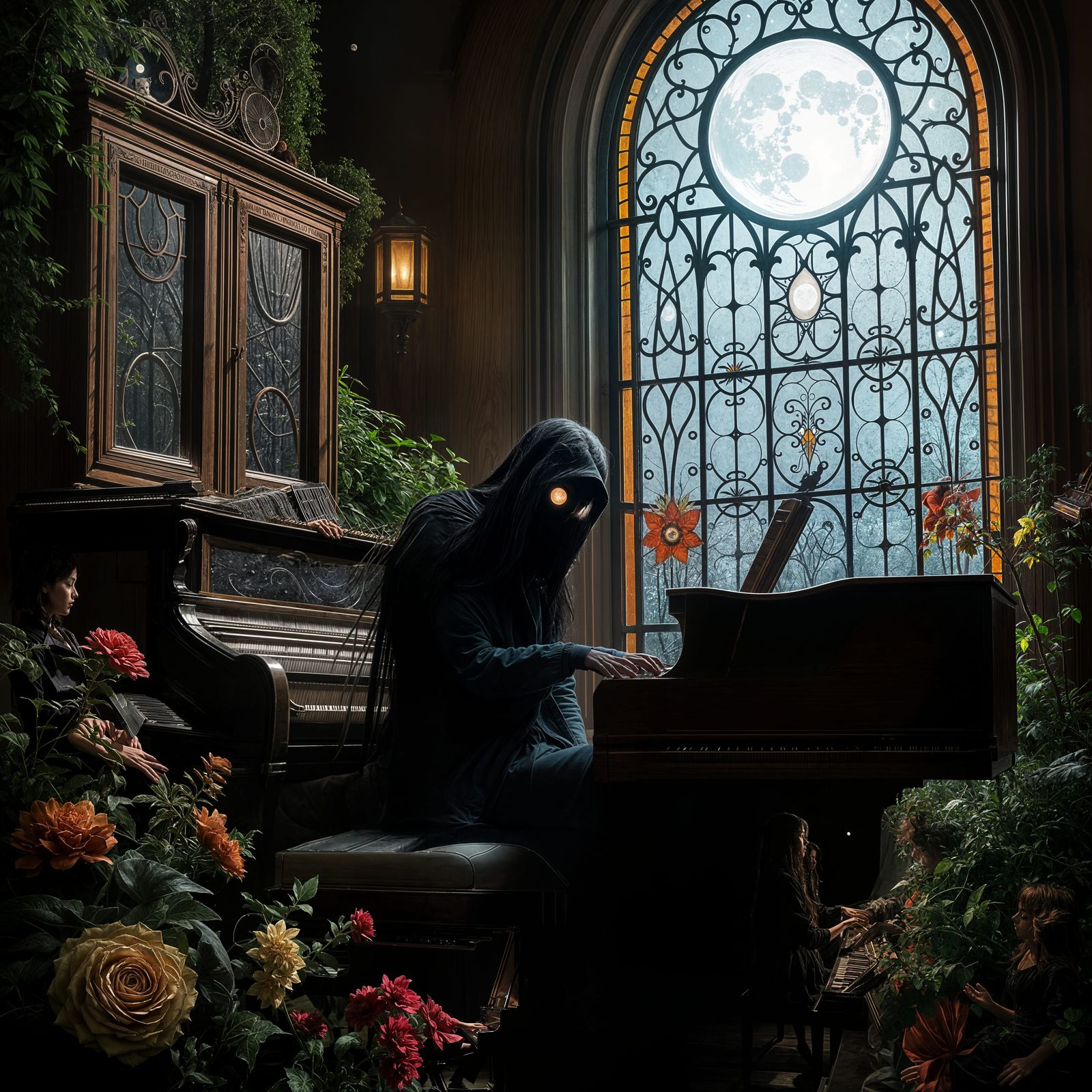 Ethereal Piano Solo Under Moonlit Serenity