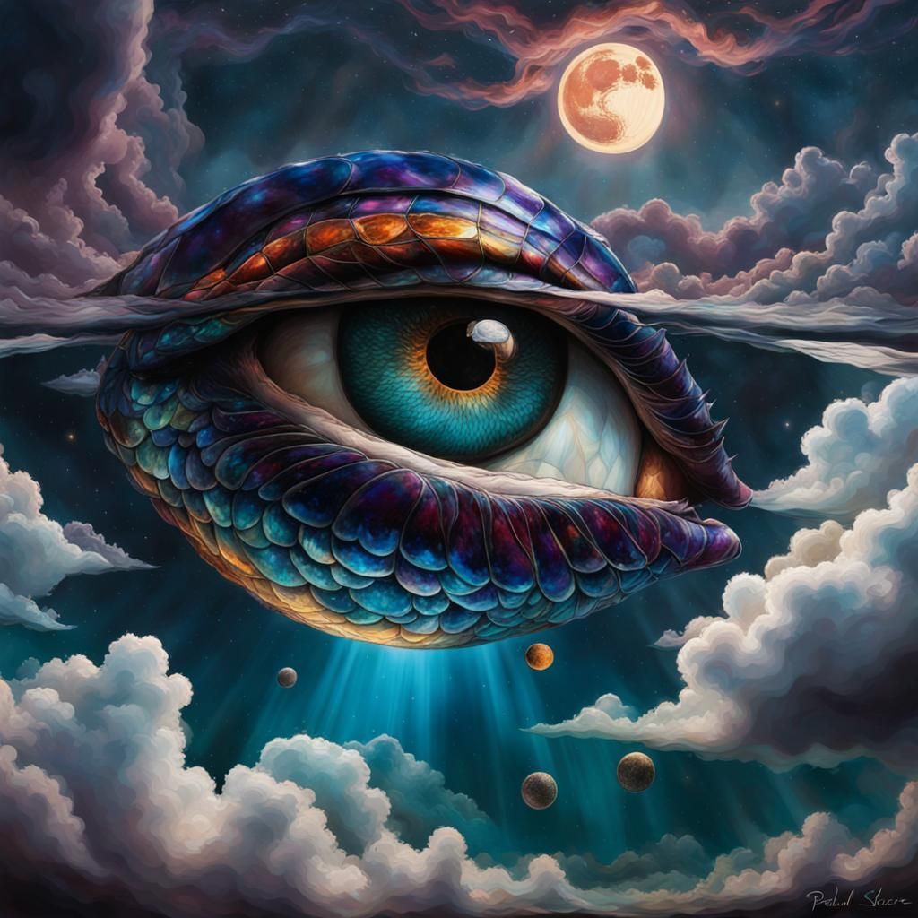 Surreal Celestial Reflections in Jewel Tones