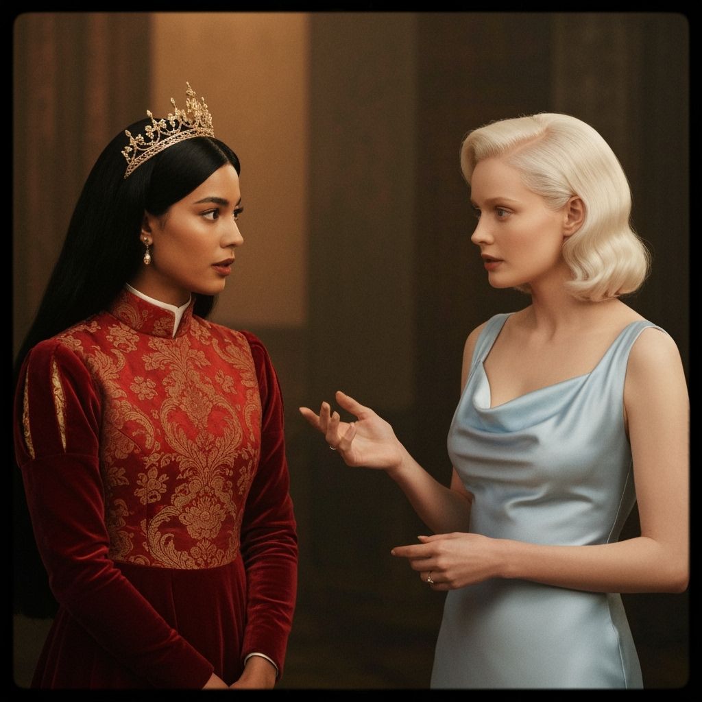 Medieval Queen Meets Hollywood Star in Cinematic Scene