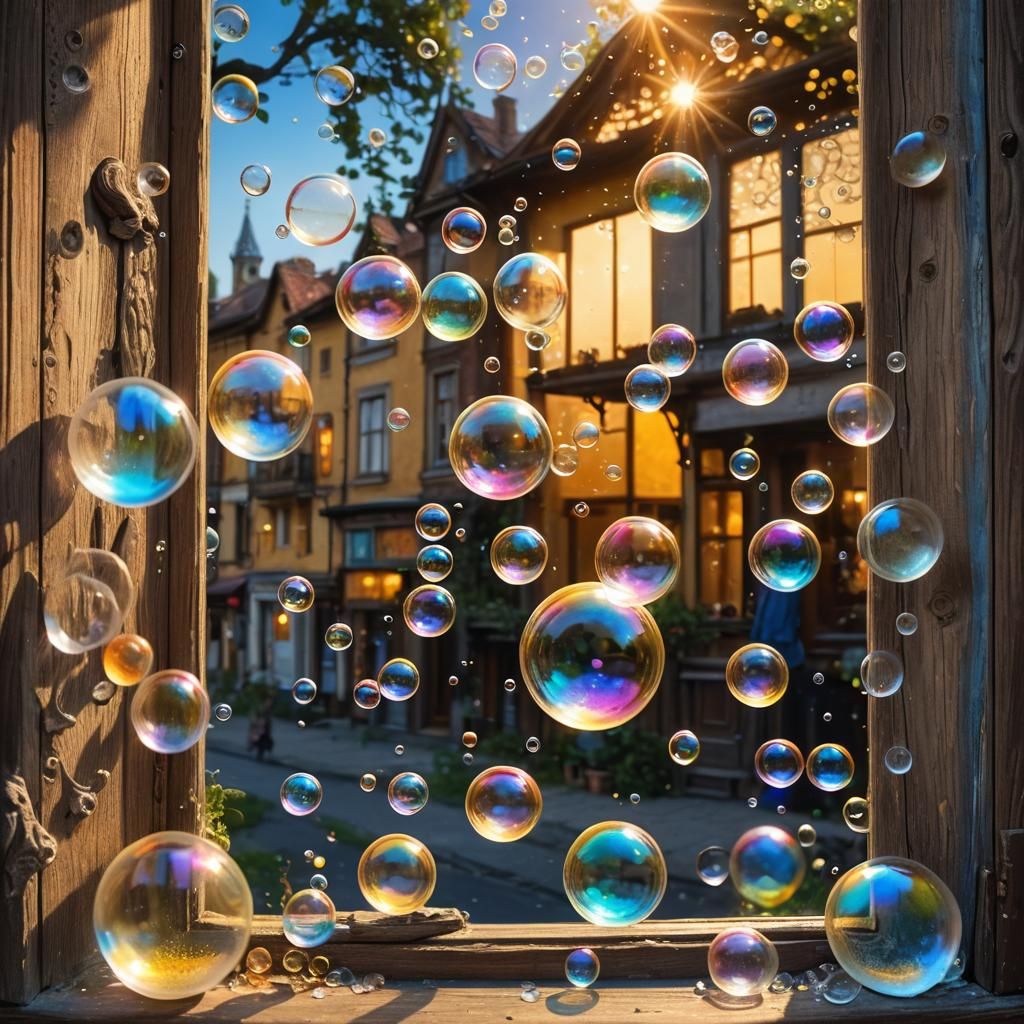 Soap Bubbles in Morning Light: Fantasy Matte Painting