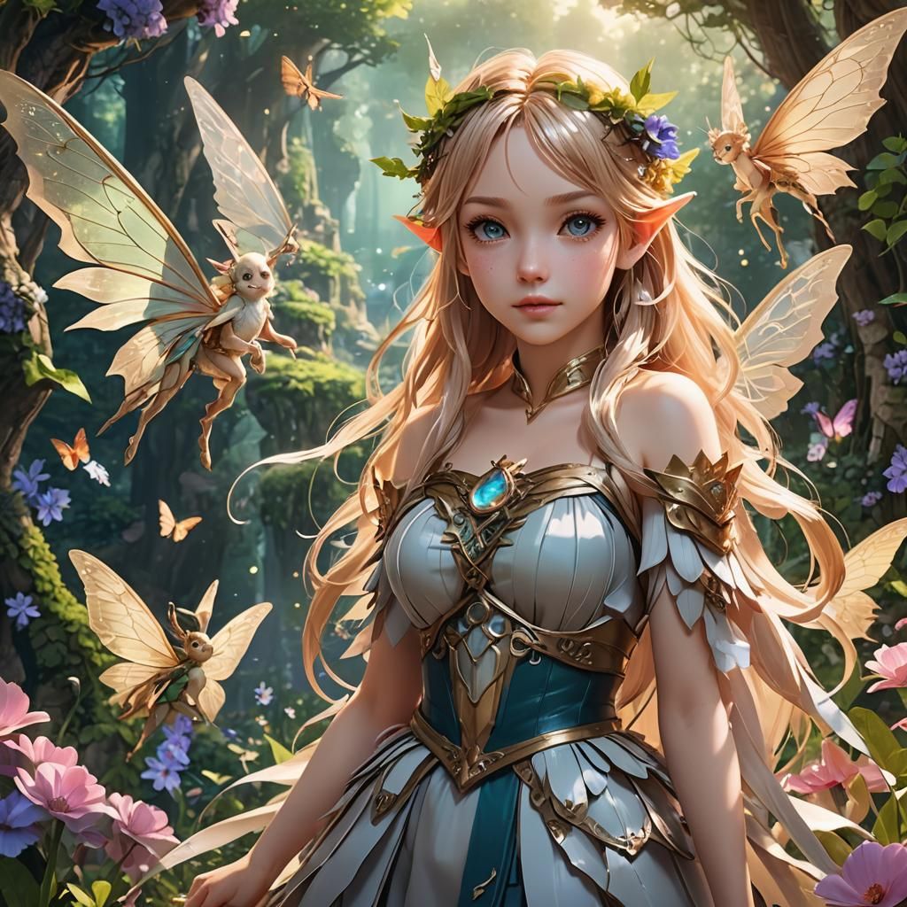 Fantasy Fairy Movie Poster in Anime Style