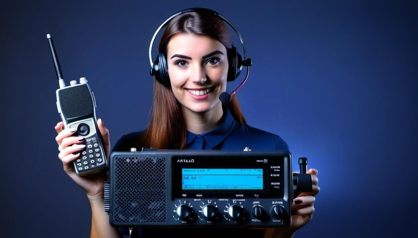 Girl Holding an Amateur Radio