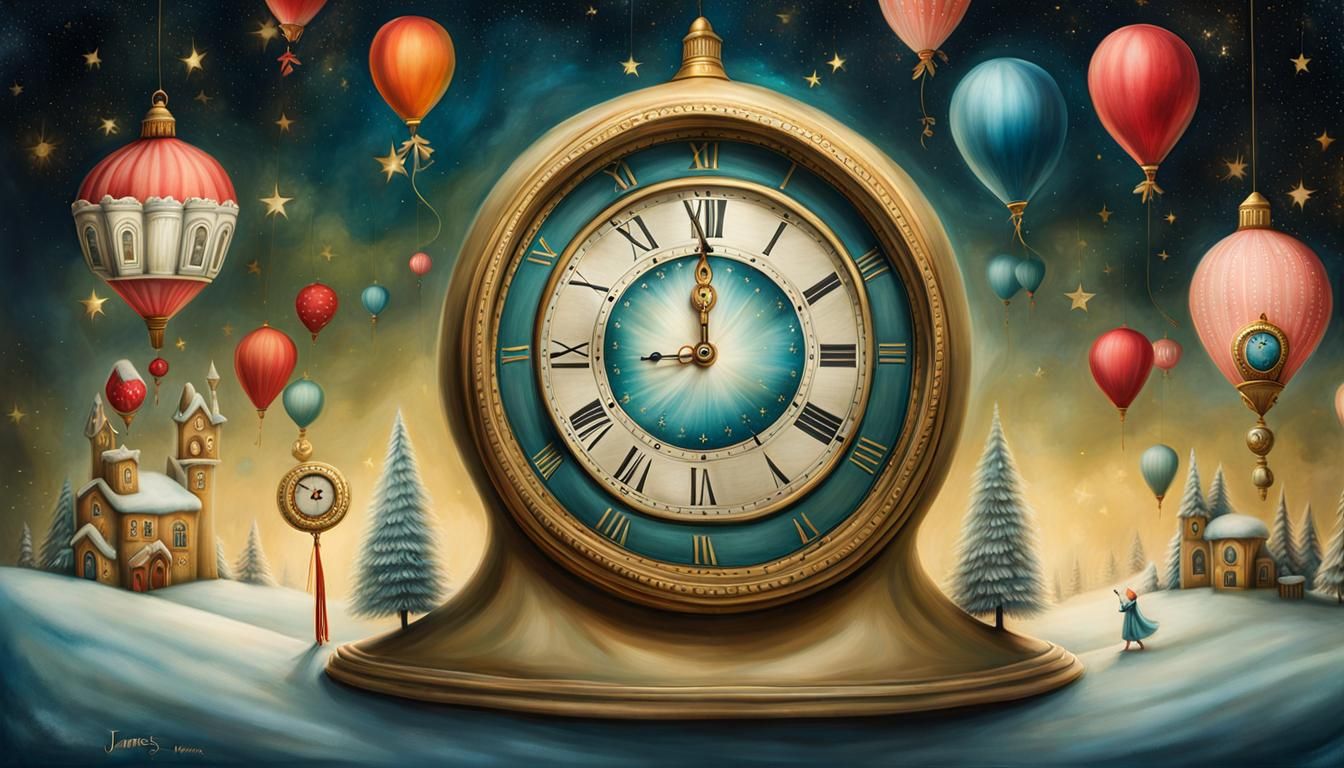 new year winter countdown clock