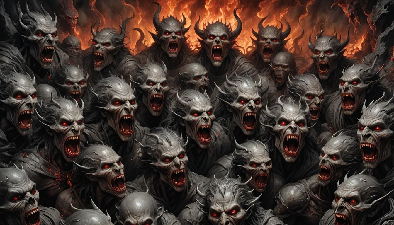 Tormented Souls in Hell: A Dramatic Illustration