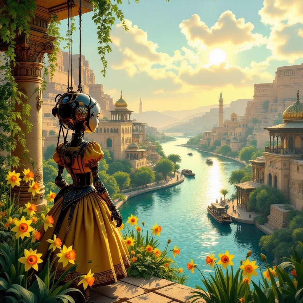 Bioshock Marionette in Hanging Gardens: Steampunk Dreamscape