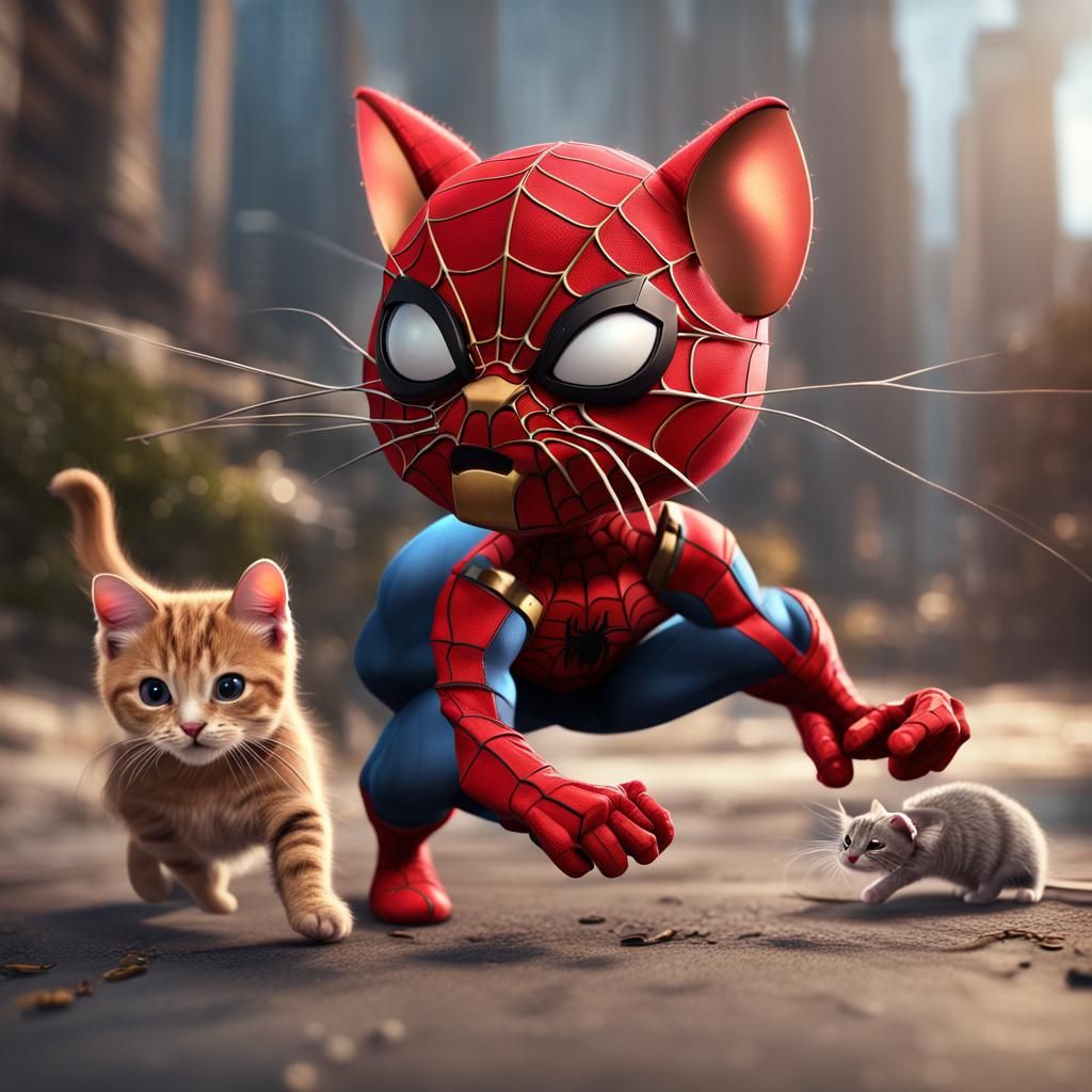 cute spiderman cat