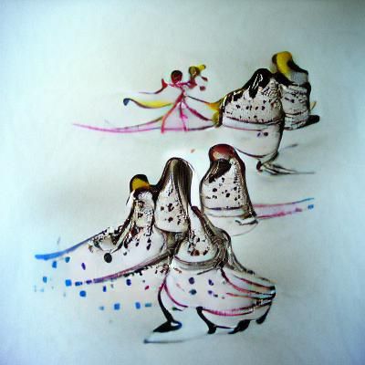 Magical Dancing Ice Cream Shoes Ink Drawing