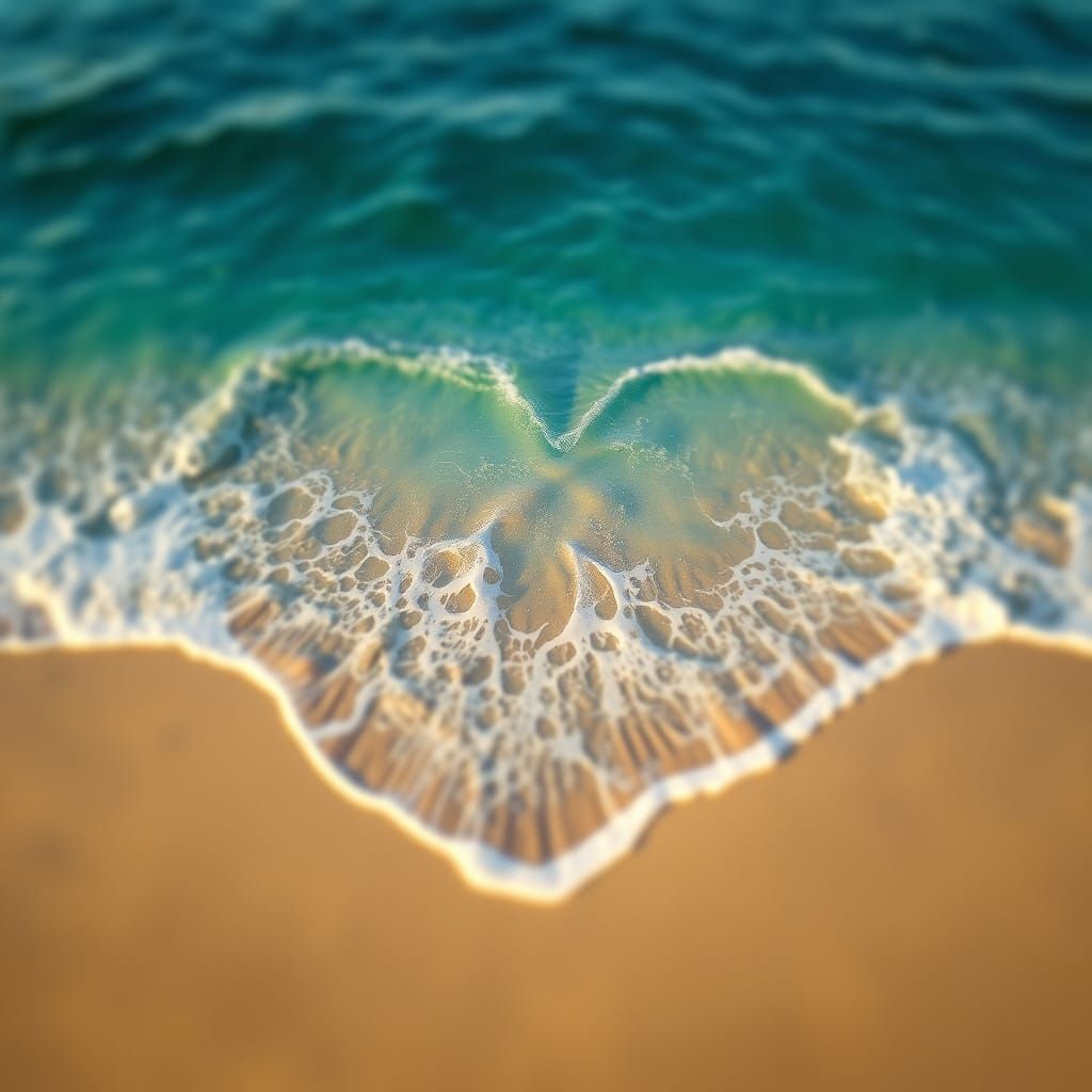 Heart Shape Ocean Vista at Golden Hour