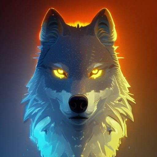 Majestic Wolf in Pixel Art Style