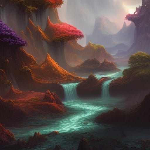 Fantastical Matte Painting with Intricate Details