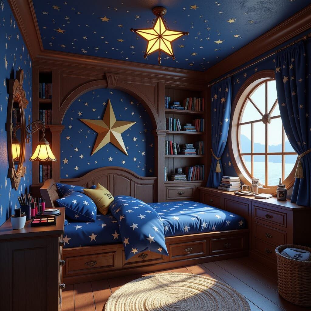 Celestial Pirate Bedroom in 3D Anime Style