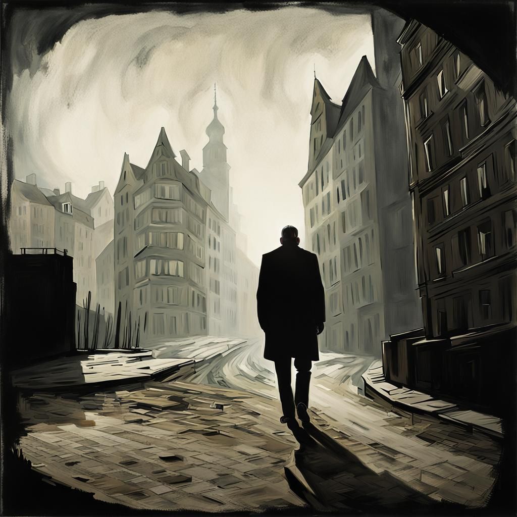 German Expressionist Man in Black Turtleneck