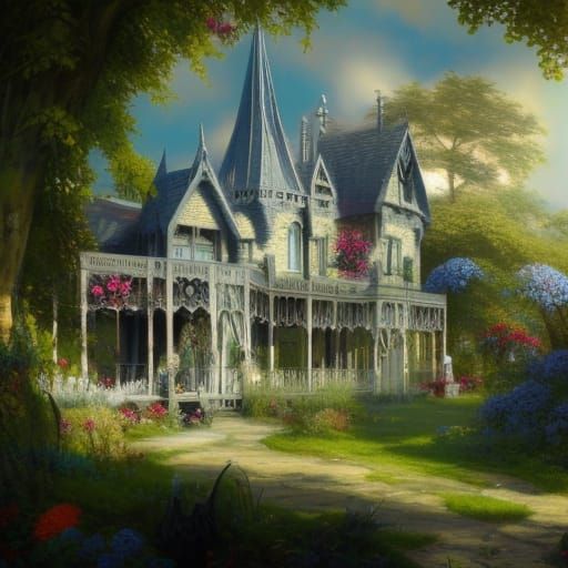 Gothic Victorian Crystal Shop and Flower Garden