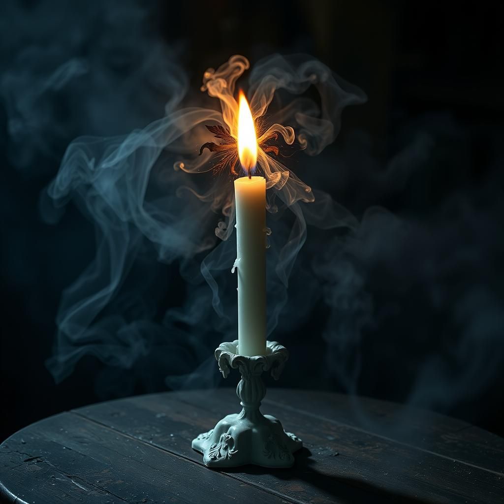 Exploding Ghost Candle in Victorian Setting