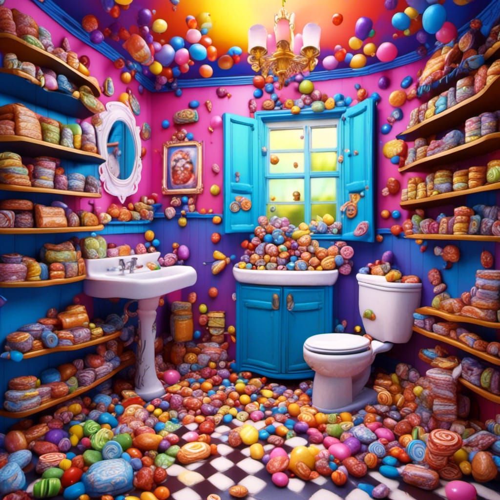 Surreal Bread Toaster Candy Toilet Paper Composition