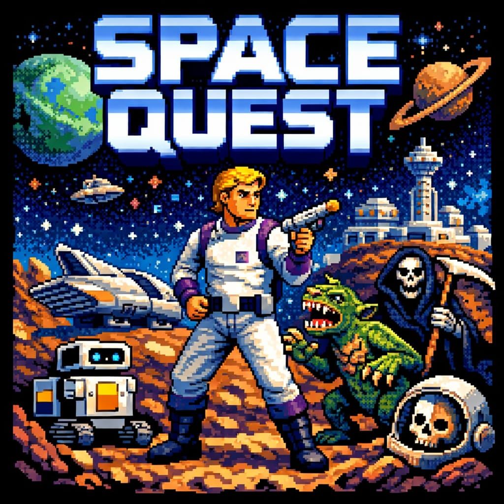 Pixel Art Space Quest Adventure