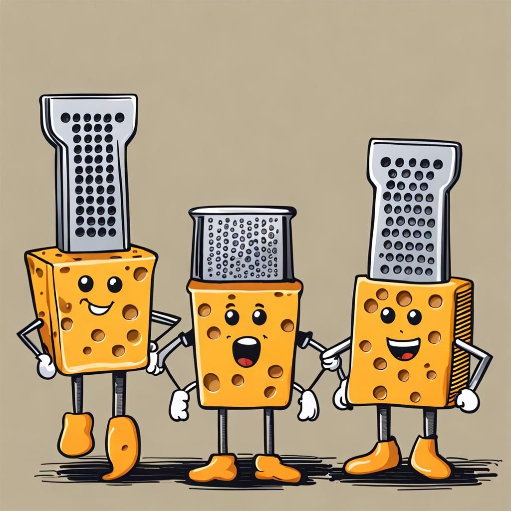 Frowning Cartoon Cheese Graters