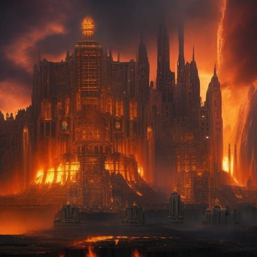 Epic Fire Empire: Dramatic Digital Matte Painting