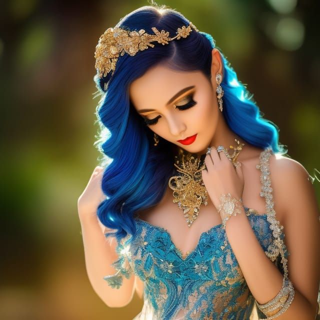 Ethereal Butterfly Woman in Art Nouveau Style