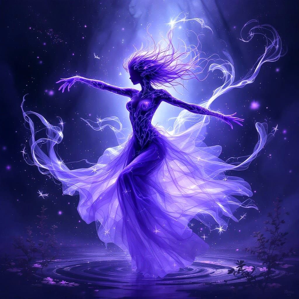 Ethereal Shadows in Midnight Purple