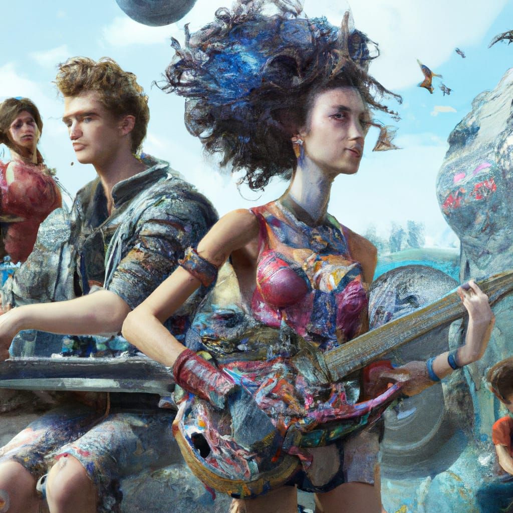 Futuristic Indie Rock Band Album Cover Art