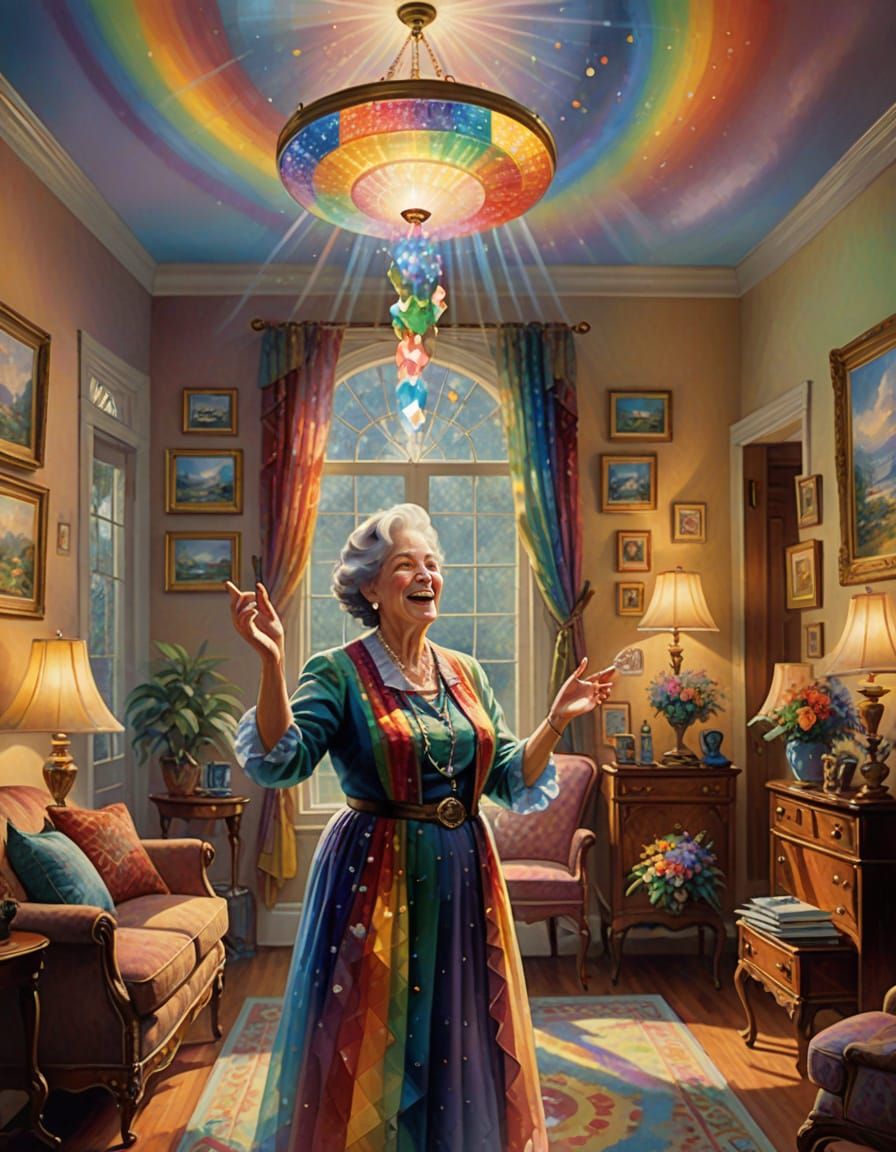 Surrounded by prismatic magic