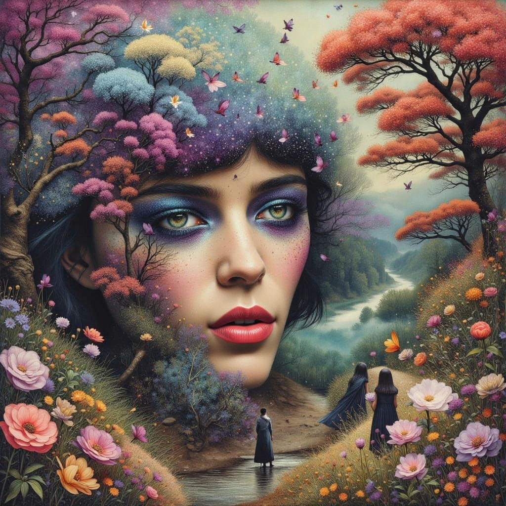 Surreal Unfolding Surprise: Optical Illusion Art