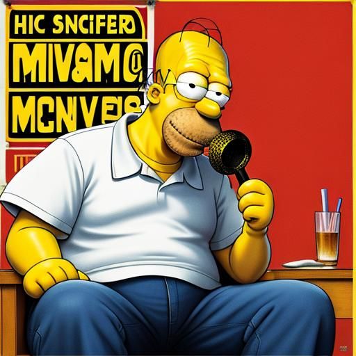 Homer Simpson's Movie Poster Snack Time