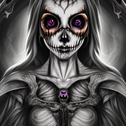 Undead Female Lich with Magical Eyes