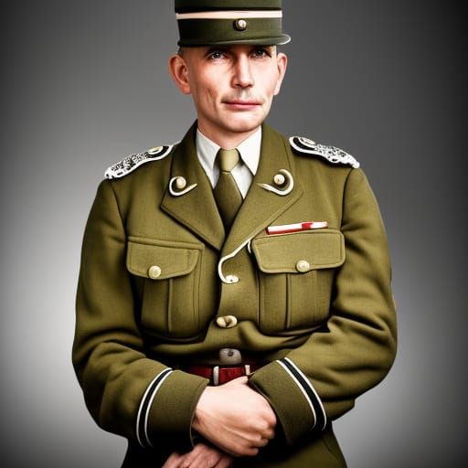 German Soldier Portrait in 1940s Style