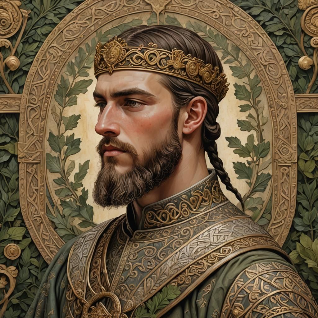 King Osred Aldfrithson Portrait in Insular Art Style