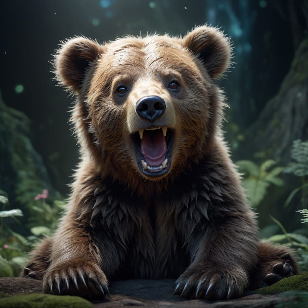 Epic Baby Bear Awakens in a Cosmic Landscape