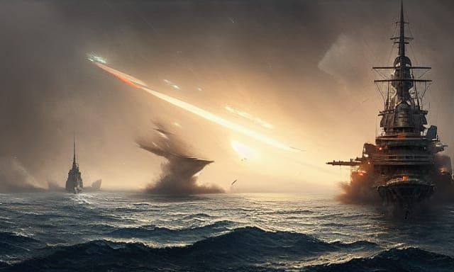 Battleship at World's End: Digital Art