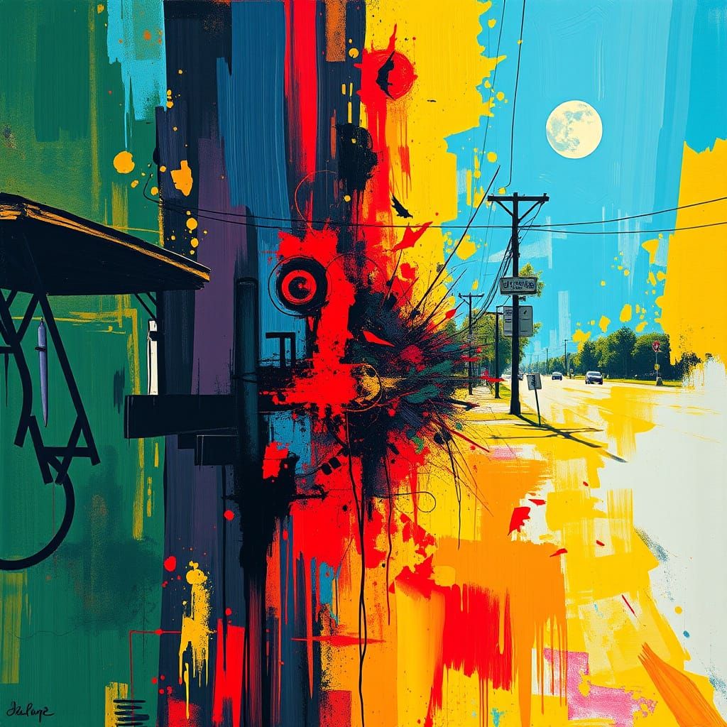 Surreal Abstract Art of Strange Downtown Event