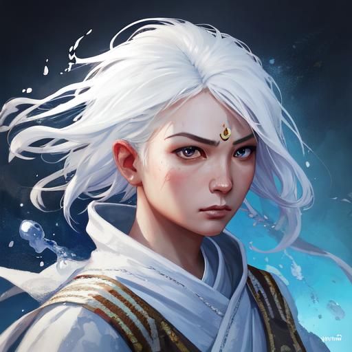 Striking Female Monk with White Handwraps