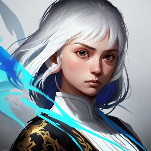 Striking Female Monk with White Handwraps