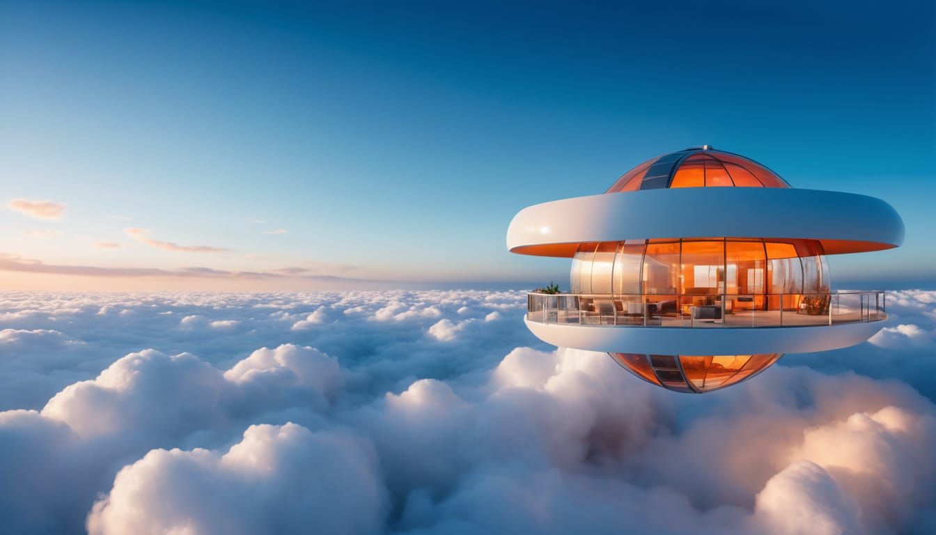 Sky Habitat: Futuristic Cloud City in Photorealistic Detail