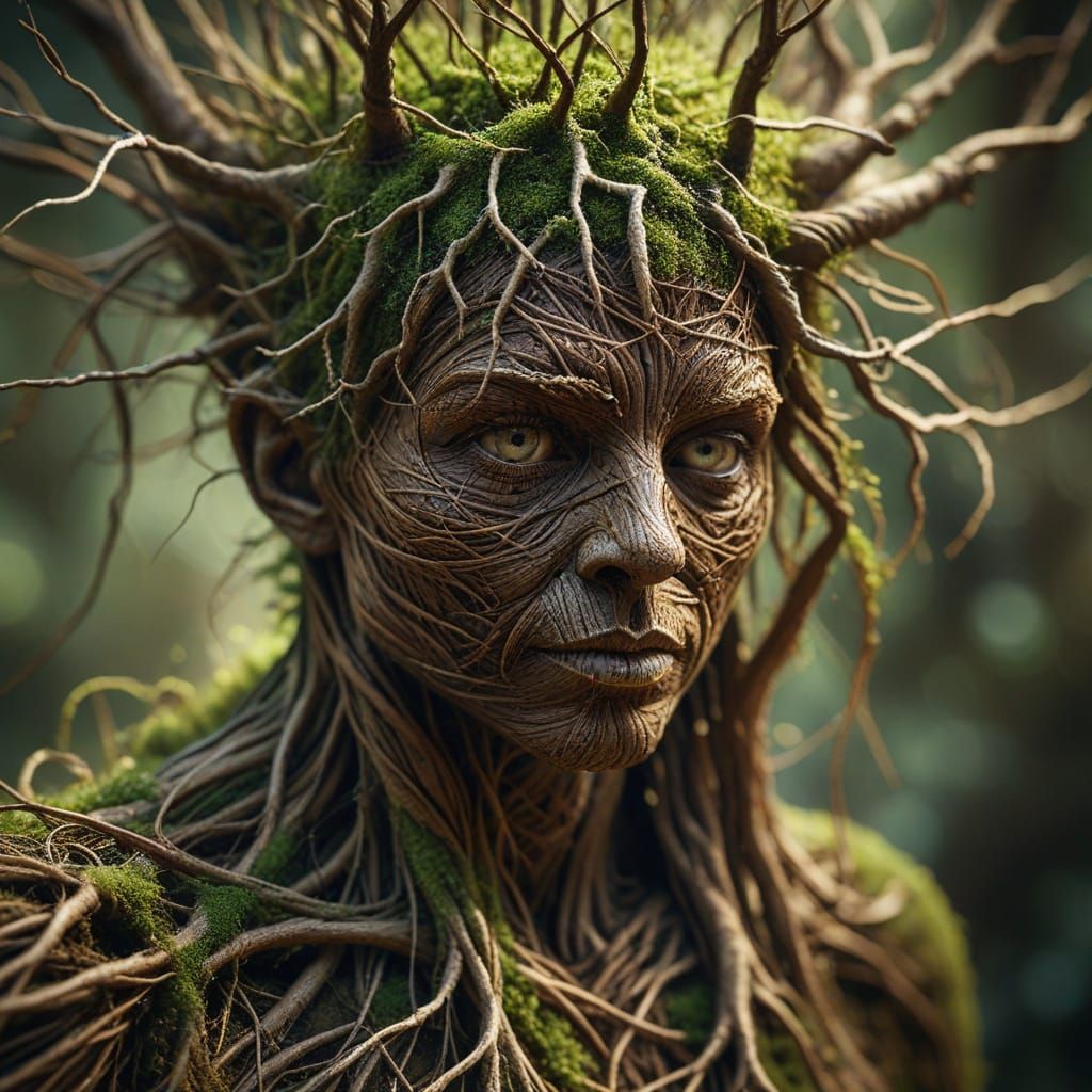 Organic Root Network Concept Art in Earthy Tones